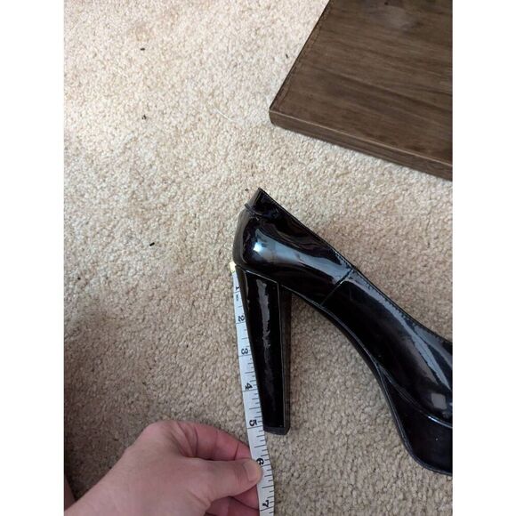 Lanvin Hiver Black Patent Leather Platform Pump High Heels Mary Jane Shoe 10 - Picture 7 of 9